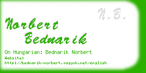 norbert bednarik business card